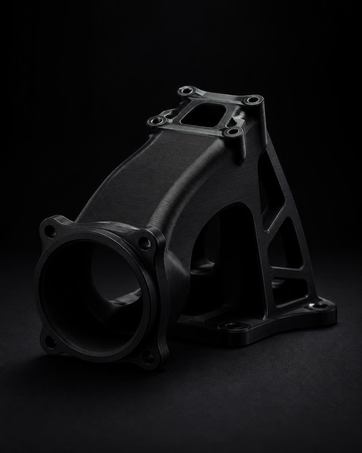 Matte black 3D printed custom automotive component